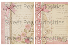 Shabby Chic, Pink, Paper, Floral, Papers, Junk Journal Product Image 3