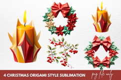 Christmas Origami Style Sublimation Clipart Product Image 1