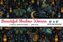 Beautiful Shadow Woman Backgrounds JPG Product Image 1
