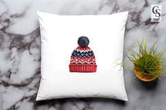 Knitted Winter Beanie Hats Clipart Sublimation PNG Product Image 3