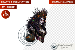 Gothic Halloween Harvest Character PNG Clipart sublimation Product Image 1