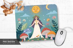 Enchanting Mushroom Scene Mouse Pad PNG Design Product Image 1