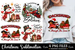 Christmas Dachshund PNG, Vintage Santa Christmas PNG, Santa Product Image 1