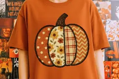 Preppy Fall Pumpkin Png, Floral Fall Pumpkin Png, Fall Png. Product Image 3