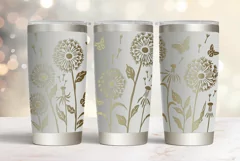 20oz Tumbler laser svg wrap| Floral Dandelions pattern Product Image 4