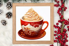 Christmas Cake Clipart, Christmas Cappuccino Clipart Product Image 3