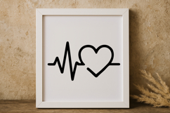 Heartbeat Pulse Line with Heart SVG Product Image 1