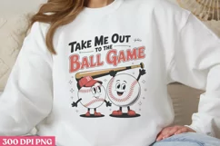 Take me out to the ball game PNG ,Retro Baseball Sublimation Product Image 1