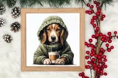 Christmas Dog And Coffee Clipart, Christmas Clipart Product Image 3