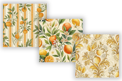 Citrus Toile Digital Paper Pack, Vintage Floral Toile Product Image 3