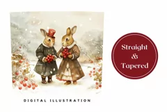 Vintage Christmas Tumbler Wrap, Winter Forest Tumbler PNG Product Image 3