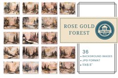 Whimsical Forest Digital Paper, Rose Gold Forest Journaling Product Image 3