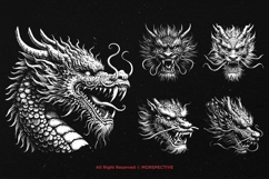 10 Bundle Dark Art Dragon Head Angry Face Mythical Beast Product Image 5