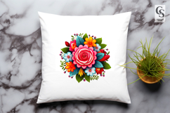 Colorful Floral Bouquet Clipart Sublimation PNG Product Image 3