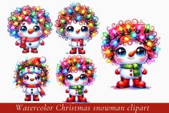 Watercolor Christmas snowman clipart, snowman bundle Product Image 4
