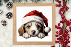 Christmas Peeking Dogs Clipart, Christmas PNG Product Image 3