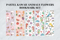 Pastel Kawaii Animals Flowers Bookmark Set,Cute Sweet Floral Product Image 3