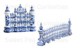 Blue Toile, Ephemera, PNG, Clipart, Junk Journal, flowers Product Image 3