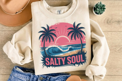 Salty soul PNG sublimation |Beach &amp; Summer PNG T-Shirt Product Image 9
