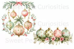 Christmas, Ornaments, Ephemera, PNG, watercolor, Clipart Product Image 3