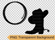 Cowboy boots silhouette Rodeo, Cowboy Lasso cut svg, png Product Image 3