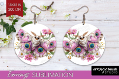 Fantasy Forest Round Earrings - Fairy Tale PNG Sublimation Product Image 1