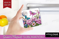 Fantasy Forest Magnet Sublimation - Fairy Tale Square Magnet Product Image 1