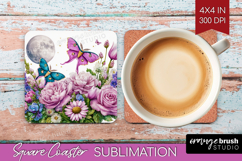 Fantasy Forest Square Coaster - Fairy Tale Coaster PNG Product Image 1