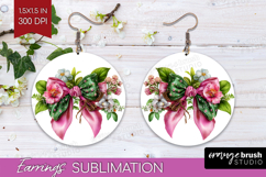 Fantasy Forest Round Earrings - Fairy Tale PNG Sublimation Product Image 1