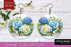 Fantasy Forest Round Earrings - Fairy Tale PNG Sublimation Product Image 1
