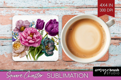 Fantasy Forest Square Coaster - Fairy Tale Coaster PNG Product Image 1