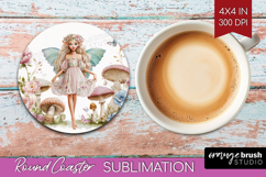 Fantasy Forest Round Coaster - Fairy Tale Coaster PNG Product Image 1