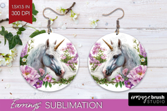 Fantasy Forest Round Earrings - Fairy Tale PNG Sublimation Product Image 1