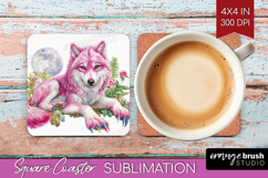 Fantasy Forest Square Coaster - Fairy Tale Coaster PNG Product Image 1