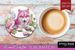 Fantasy Forest Round Coaster - Fairy Tale Coaster PNG Product Image 1