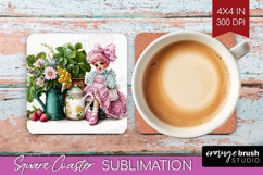 Fantasy Forest Square Coaster - Fairy Tale Coaster PNG Product Image 1