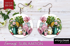 Fantasy Forest Round Earrings - Fairy Tale PNG Sublimation Product Image 1