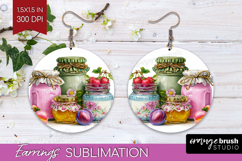 Fantasy Forest Round Earrings - Fairy Tale PNG Sublimation Product Image 1