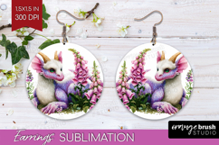 Fantasy Forest Round Earrings - Fairy Tale PNG Sublimation Product Image 1