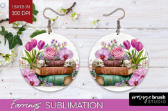Fantasy Forest Round Earrings - Fairy Tale PNG Sublimation Product Image 1
