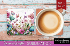 Fantasy Forest Square Coaster - Fairy Tale Coaster PNG Product Image 1