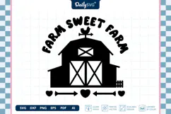 Farm Sweet Farm SVG Farmhouse Sign Rustic Cut File Product Image 1