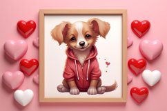 Cute Valentine Dog Clipart, Valentines Day Dog Clipart Product Image 3