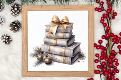 Cute Silver Christmas Watercolor Clipart, Christmas SVG Product Image 3