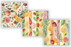 Tutti Frutti Watercolor Seamless Pattern, Summer Fruit Product Image 3
