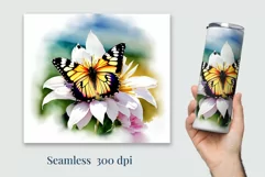 Tumbler Sublimation Design Watercolor Butterfly / PNG/ Wrap/ Product Image 2