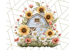 Vintage Cottagecore Barn PNG Clipart, Farmhouse Style Product Image 3