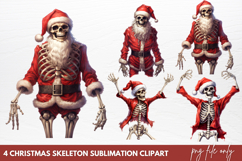 Christmas Skeleton Sublimation Clipart Product Image 1