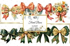 Bow Clipart, 40 High Quality PNG files, Floral illustration Product Image 6