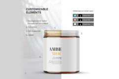 Amber Glass Jar - 4OZ With Editable Lid - PSD Mockup Product Image 3
